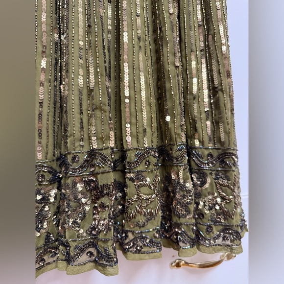 NWT Mac Duggal 5591 LightOlive 3/4 Sleeve V Neck A Line Dress Size 6 - Picture 16 of 17